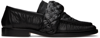 BOTTEGA VENETA BLACK BRAIDED LOAFERS