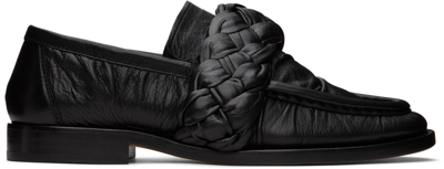 Bottega Veneta Astair Leather Braid Slip-on Loafers In Black