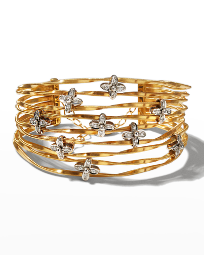 Marco Bicego Marrakech Onde 18k Yellow And White Gold 9-strand Bracelet In 05 Yellow Gold