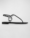 Aquazzura Almost Bare Crystal-embellished Pvc Sandals In Black
