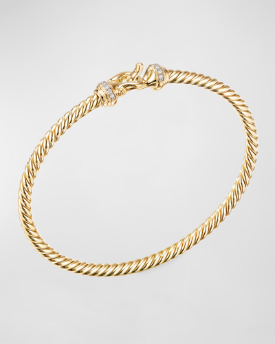 David Yurman Women's Buckle Bracelet In 18k Yellow Gold With Pavé Diamonds