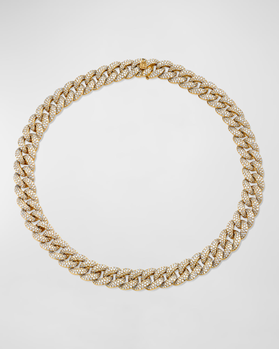 Sydney Evan 14k Gold Micropave Diamond-link Necklace, 16"l