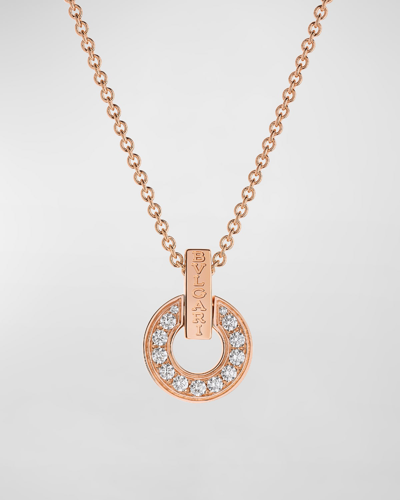 Bvlgari Rose Gold Diamond Pendant Necklace In 15 Rose Gold