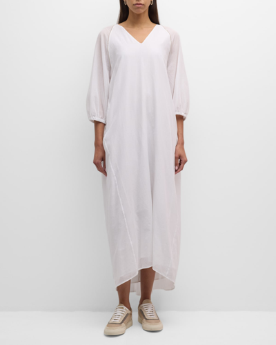 Peserico Chain-embellished Cotton Maxi Shift Dress In White