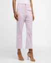 Veronica Beard Kean Cropped Tailored Pants In Barely Orchid