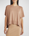 Splendid Veronica Short-sleeve Tunic Sweater In Navy