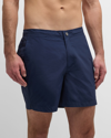 Onia Calder Nylon Blend Solid Regular Fit Swim Trunks In Deep Navy