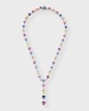 BAYCO PLATINUM AND 18K YELLOW GOLD HEART-SHAPED MULTICOLOR SAPPHIRE AND DIAMOND NECKLACE