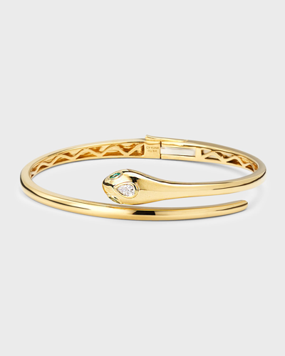 Anita Ko Snake Coil 18-karat Gold, Diamond And Emerald Bracelet In 05 Yellow Gold