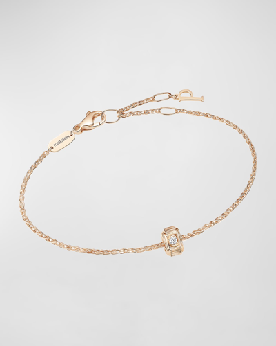 Piaget 18k Pink Gold Possession Decor Palace Soft Bracelet With Single Diamond In 15 Rose Gold