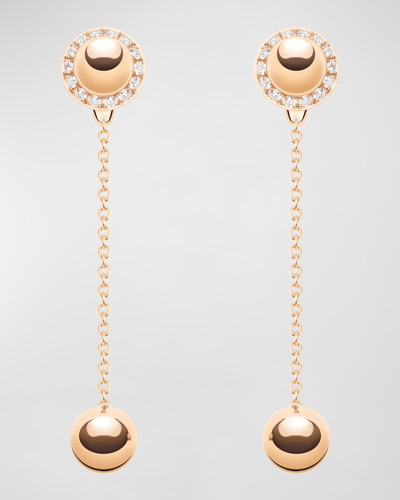 Piaget Possession 18k Rose Gold Diamond Drop Earrings In 15 Rose Gold