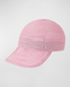 Maison Michel Tiger Interwoven Cap In Bubblegum