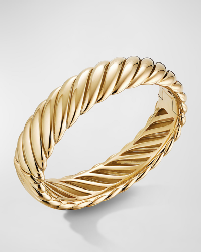 David Yurman Sculpted Cable Bracelet In 18k Gold, 17mm In 05 No Stone