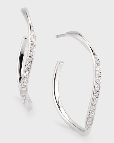 Marco Bicego 18k White Gold Marrakech Hoop Earrings With Diamonds In 05 Yellow Gold
