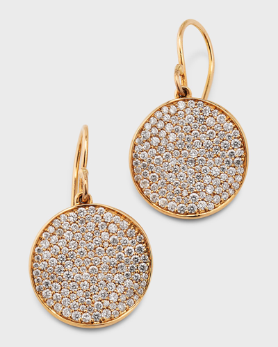Ippolita 18k Rose Gold Stardust Medium Flower Disc Drop Earrings With Diamonds