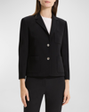 Theory Patch Pocket Shrunken Crepe Jacket In Brt Olive