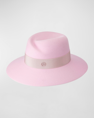 Maison Michel Virginie Seasonal Iconic Felt Fedora In Pink