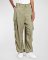 Golden Goose Military Green Viscose Cargo Trousers In Kalamata