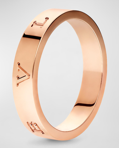 Bvlgari Bulgari Bulgari Plain Band Ring In 18k Rose Gold, Eu 62 / Us 10