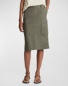 Vince Utility Knee-length Cargo Skirt In Night Pine