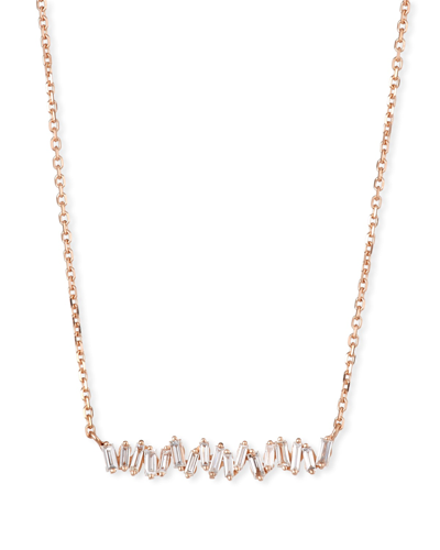 Kalan By Suzanne Kalan 18k Rose Gold Diamond Baguette Necklace, 0.30 Tdcw