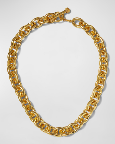 Elizabeth Locke Heavy Oval Link Necklace In 05 Yellow Gold