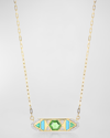 Stevie Wren 18k Honeycomb Gem Inlay Necklace In Green