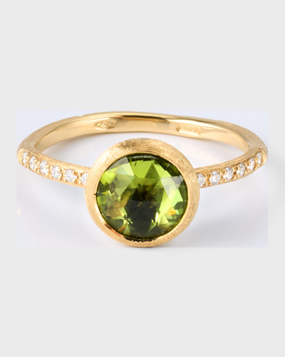 Marco Bicego Jaipur Color Stackable Ring With Peridot And Diamonds In 05 Yellow Gold
