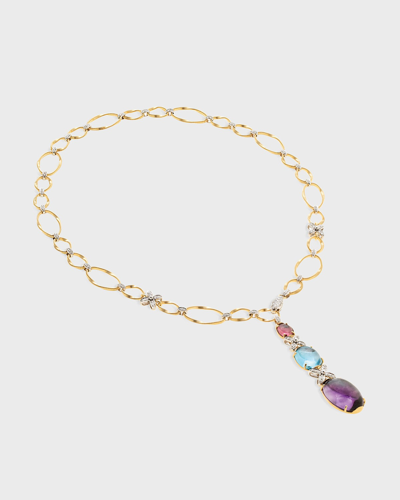 Marco Bicego Marrakech Onde 18k Yellow And White Gold Lariat With Gemstones In 05 Yellow Gold