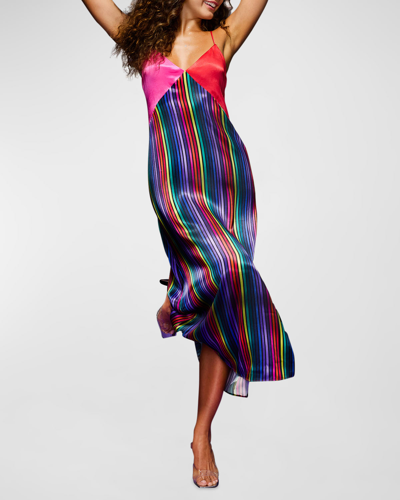 Terez Rainbow Stripe Slip Dress