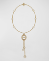HOORSENBUHS 18K LARIAT NECKLACE WITH TRI LINK DIAMOND STATIONS