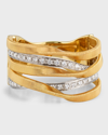 MARCO BICEGO 18K YELLOW GOLD MARRAKECH FIVE STRAND RING WITH DIAMONDS