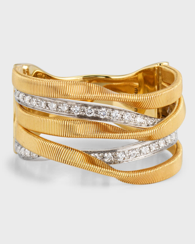 Marco Bicego 18k Yellow Gold Marrakech Five Strand Ring With Diamonds In 05 Yellow Gold