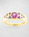 Stevie Wren 18k Yellow Gold Honeycomb Gemstone Band Ring In Spinel
