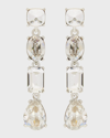 Oscar De La Renta Crystal-embellished Drop Earrings In Crystal