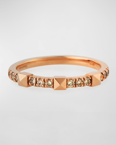 Stevie Wren 14k Rose Gold Champagne Diamond Pyramid Ring