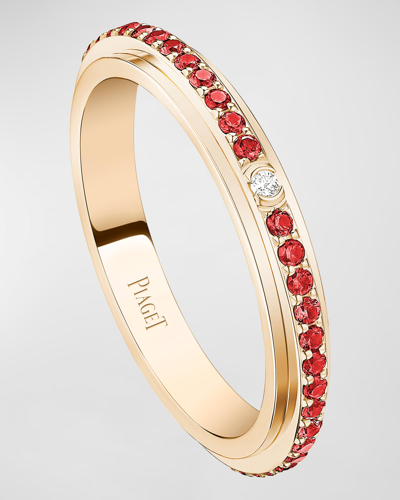 Piaget Possession 18k Rose Gold Ruby Band Ring In 15 Rose Gold