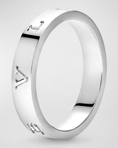 Bvlgari Bulgari Bulgari Plain Band Ring In 18k White Gold, Eu 49 / Us 5