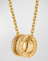 BVLGARI B. ZERO1 PENDANT NECKLACE IN YELLOW GOLD AND DIAMONDS, 24"L