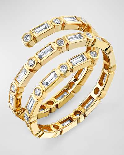 Sydney Evan 14k Yellow Gold Diamond Coil Ring In 40 White