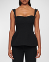 CLEA SIMONA PANELLED PEPLUM-HEM TANK TOP