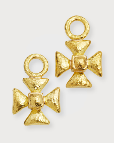 Elizabeth Locke 19k Maltese Cross Earring Pendants In 05 Yellow Gold
