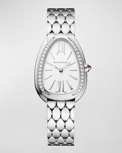 Bvlgari Serpenti Seduttori 33mm Diamond Bracelet Watch In Metallic