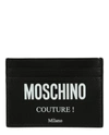 MOSCHINO PRINTED LOGO LEATHER CARD HOLDER