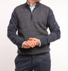 7 Downie St. Verdun 1/4 Sweatshirt In Blue In Blue