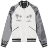 Palm Angels Palm Tree Baseball Jacket In White