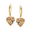Ross-simons Multicolored Sapphire Heart Drop Earrings In 18kt Gold Over Sterling In Multi