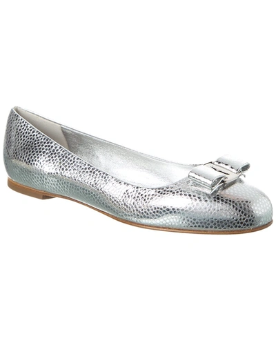 FERRAGAMO FERRAGAMO VARINA LEATHER BALLET FLAT
