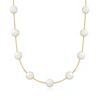 ROSS-SIMONS 8-8.5MM CULTURED PEARL STATION NECKLACE IN 18KT GOLD OVER STERLING