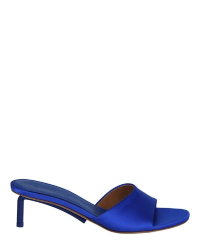 Off-white Allen Silk-satin Sandals In Blue